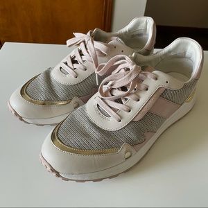 Michael Kors Glitter Chain-Mesh Trainer Soft Pink